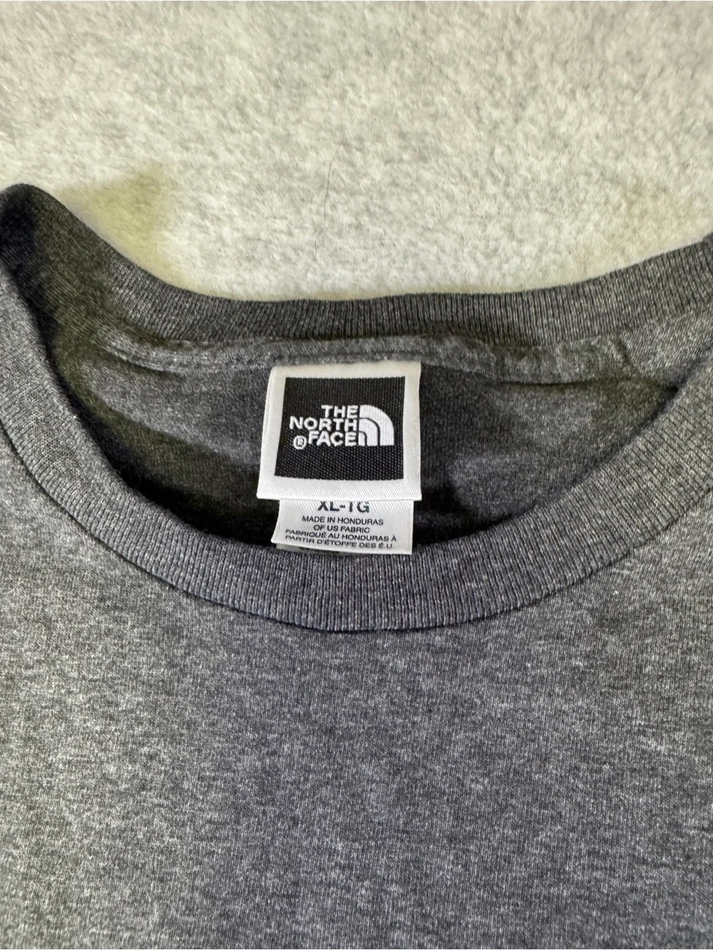 The North Face Charcoal Short-Sleeve Tee with Red Logo Patch